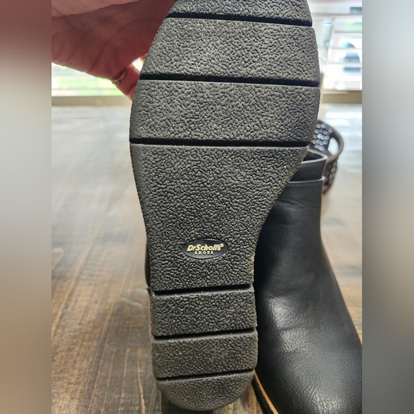 Womens Dr. Scholl's Black Wedge Heel PU Leather Look Ankle Boots Size 10 - Picture 8 of 8